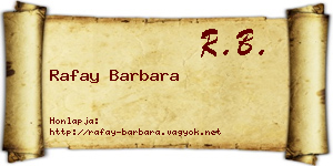Rafay Barbara névjegykártya